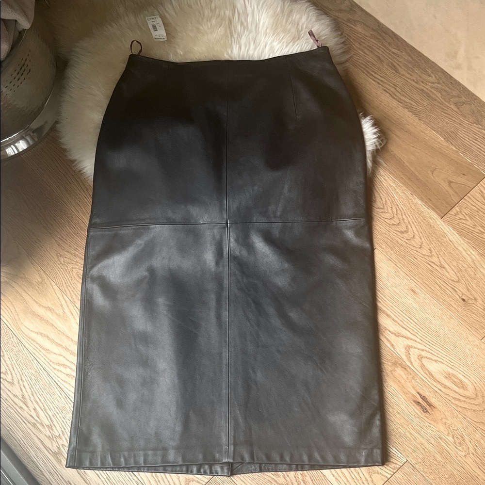 Pendleton Dark Brown Leather Pencil Skirt